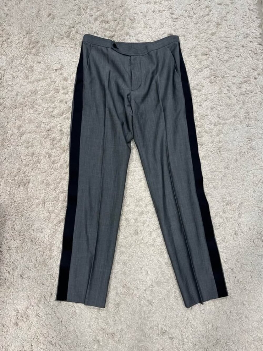 Maison Margiela Wool Side Stripe Trousers Gray Men’s EU 48 Excellent Condition